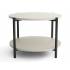 Nowoczesny, okrągły stolik kawowy 65 cm – Styl loft, dwupoziomowy MILANO M14